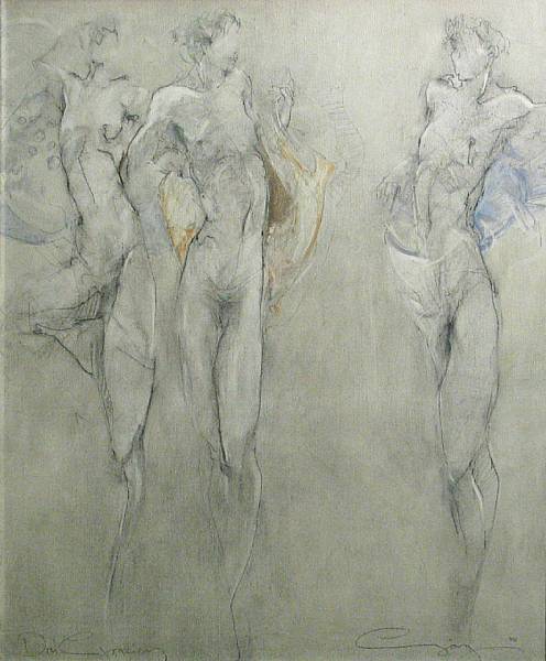 Appraisal: J rgen Gorg German born Three graces signed and dated