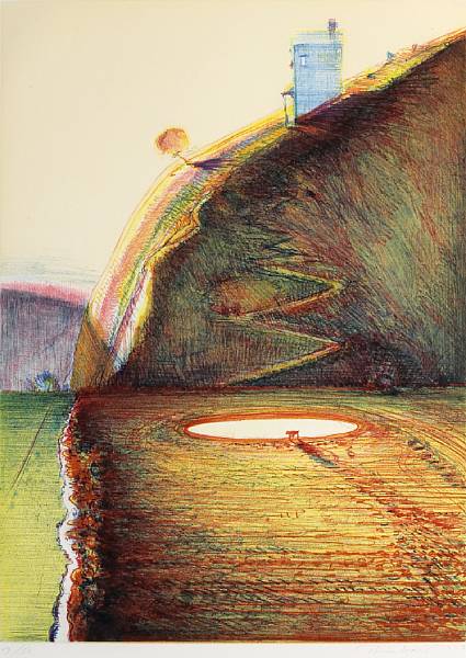 Appraisal: Wayne Thiebaud American born Valley Farm Soft-ground etching and aquatint