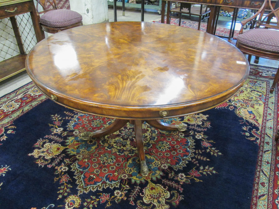 Appraisal: ROUND REGENCY STYLE DINING TABLE Theodore Alexander Furniture Co Essential