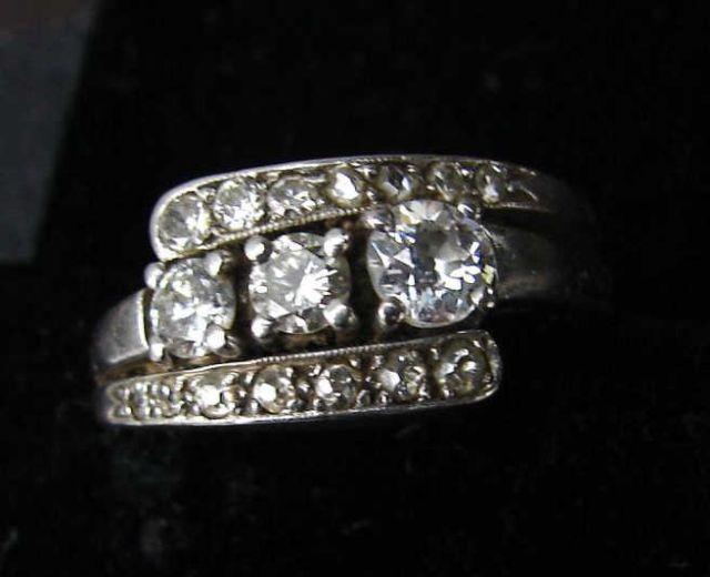 Appraisal: Platinum and Diamond Ring Over carat total weight From a