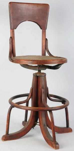 Appraisal: New England Telephone Operators Chair Circa wood with cane seat