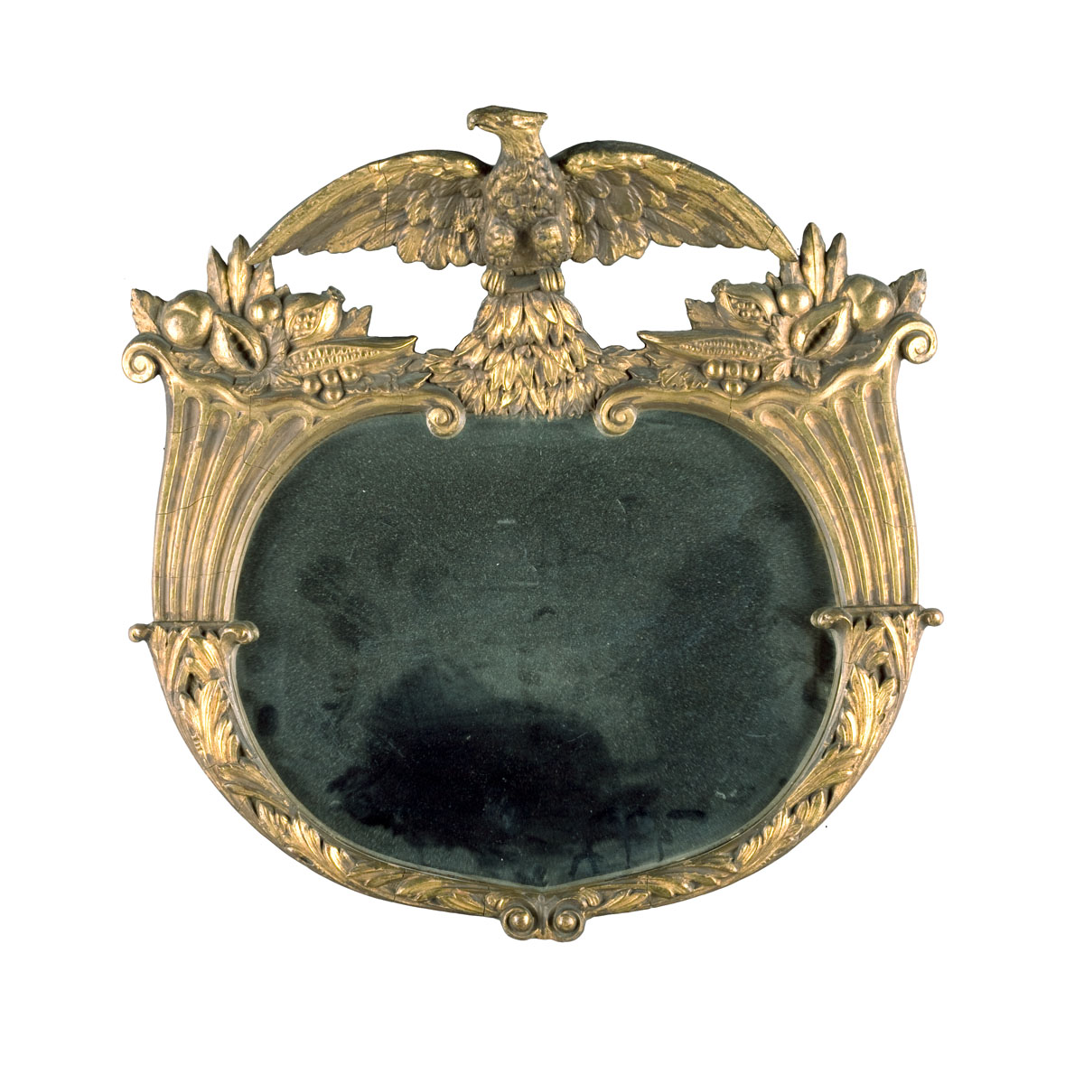 Appraisal: NEW YORK GILTWOOD MIRROR WITH DOUBLE CORNUCOPIA AND LARGE EAGLE