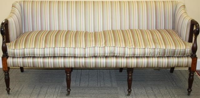 Appraisal: AMERICAN FEDERAL STYLE SOFA LATE TH CENTURY MAHOGANY WITH FLAME