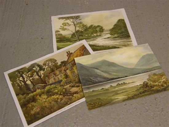 Appraisal: Keith Burtonshaw three watercolours Yorkshire Riverscene Sandsend and Brotherswater all