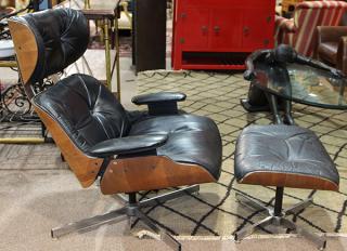 Appraisal: Eames style and lounge chair and ottoman Eames style and