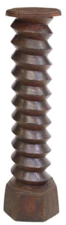 Appraisal: FRENCH ARCHITECTURAL GRAPE PRESS SCREW STANDFrench architectural grape press screw