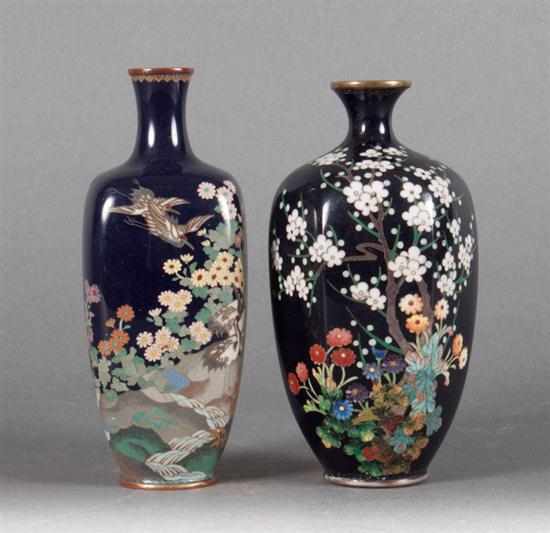 Appraisal: Two Japanese cloisonne enamel vases early th century both with