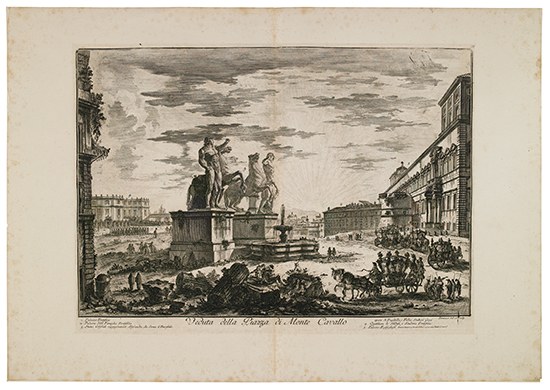 Appraisal: GIOVANNI B PIRANESI Veduta della Piazza di Monte Cavallo Etching