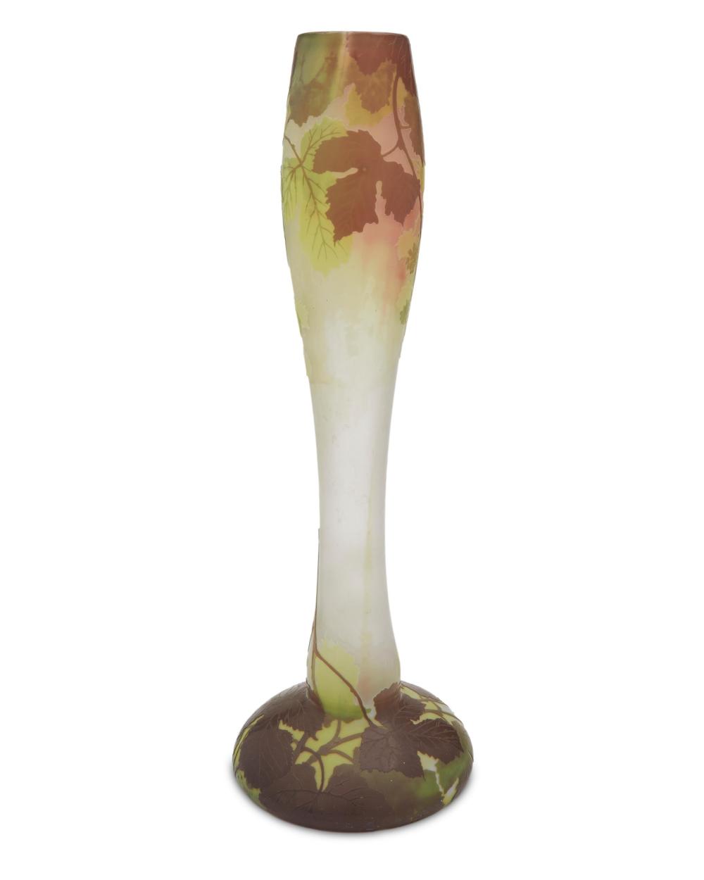 Appraisal: A large Legras cameo glass Grapevine vase Late th early