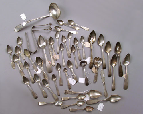 Appraisal: New York coin silver flatware to include examples by H