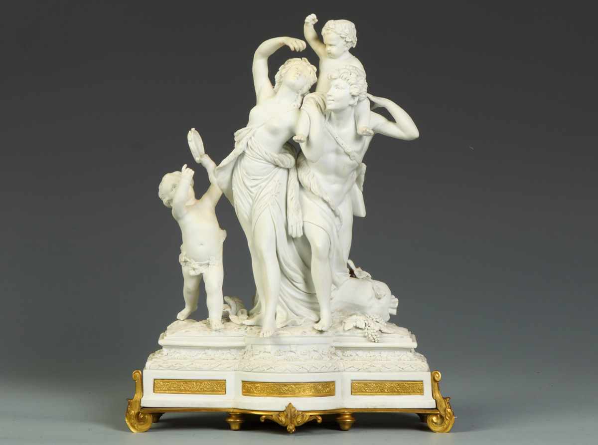 Appraisal: Fine Sevres Bisque Gilt Bronze Classical Figural Group Part of