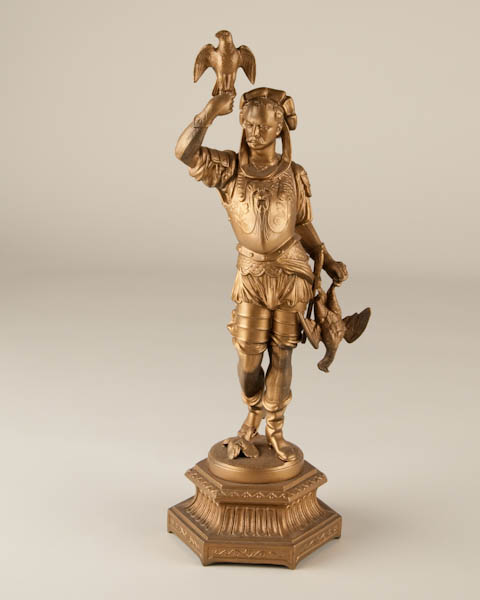 Appraisal: Metal Clock Figure of Falconer H