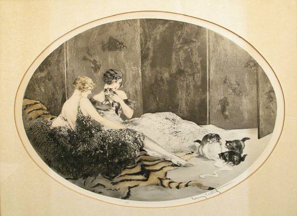 Appraisal: Louis Icart Spilled Milk H C amp I Etching and