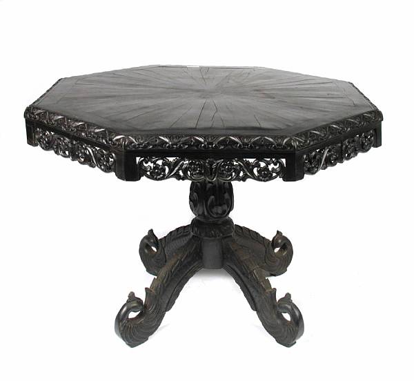 Appraisal: An Anglo Indian carved and ebonized center table height in