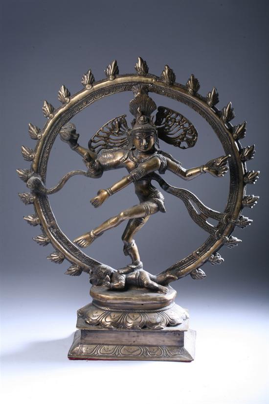 Appraisal: INDIAN BRONZE FIGURE OF SHIVA AS NATARAJA Depicting the divinity