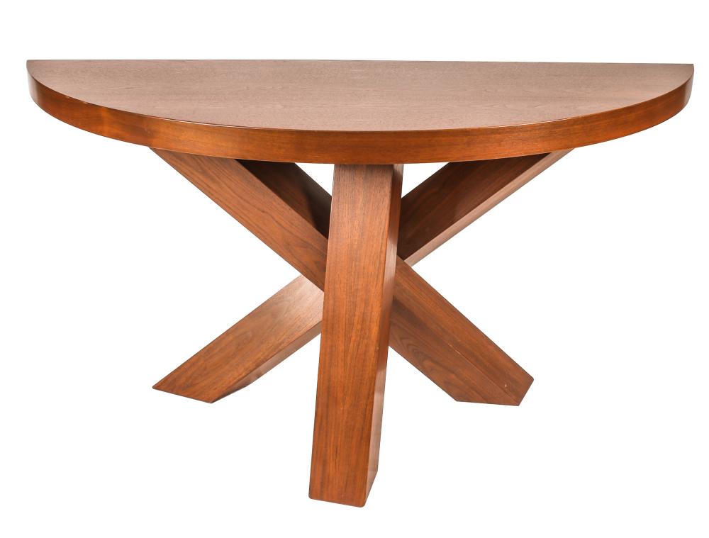 Appraisal: MODERNIST WALNUT CONSOLE TABLEunsigned inches wide inches deep inches high