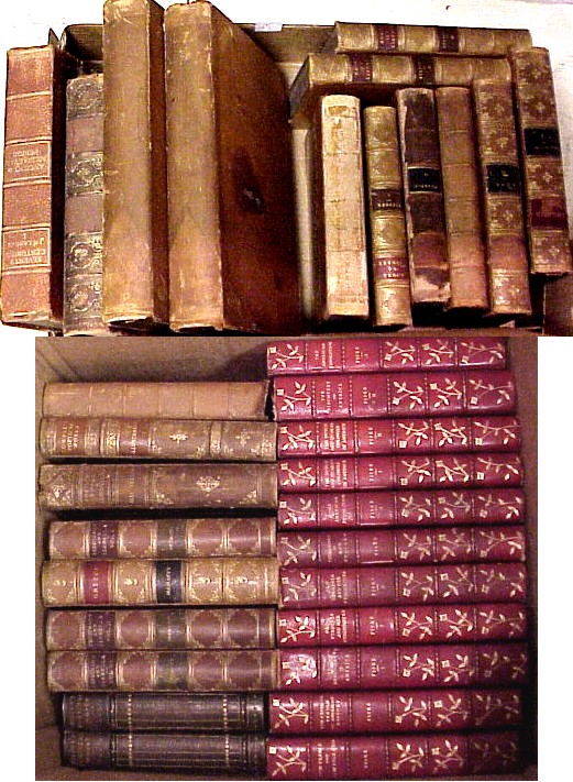 Appraisal: Fiske eleven volumes half red with floral decoration on spine