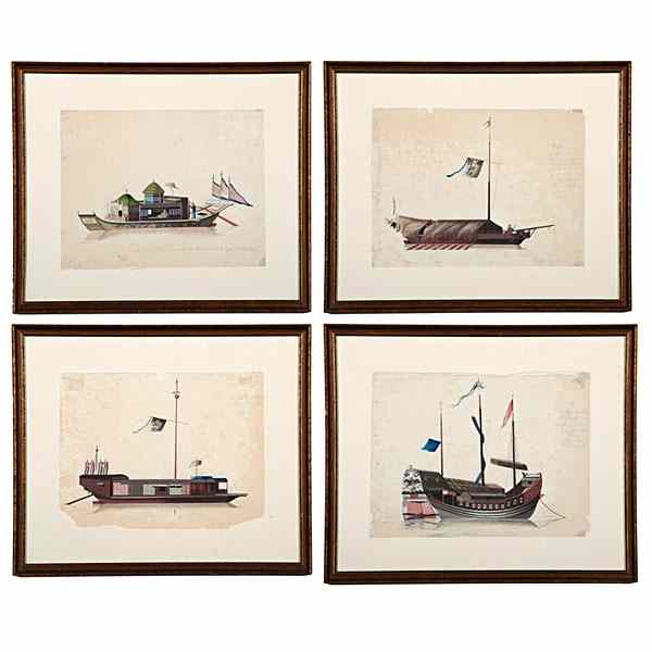 Appraisal: Fine Collection of Cantonese Ship Paintings First quarter th century