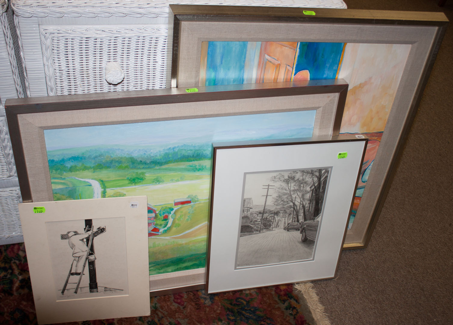 Appraisal: Four works by Bennard Perlman including two framed oils on