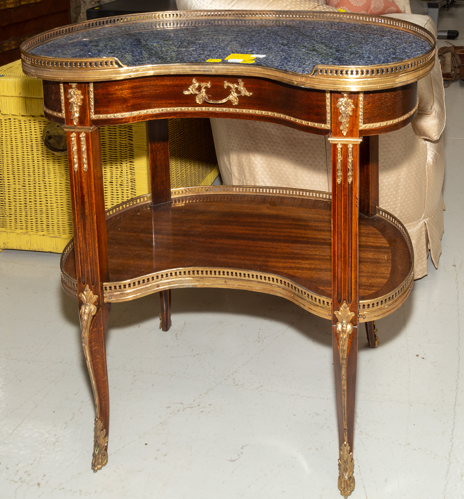 Appraisal: FRENCH EMPIRE STYLE KIDNEY-SHAPED SIDE TABLE st quarter th century