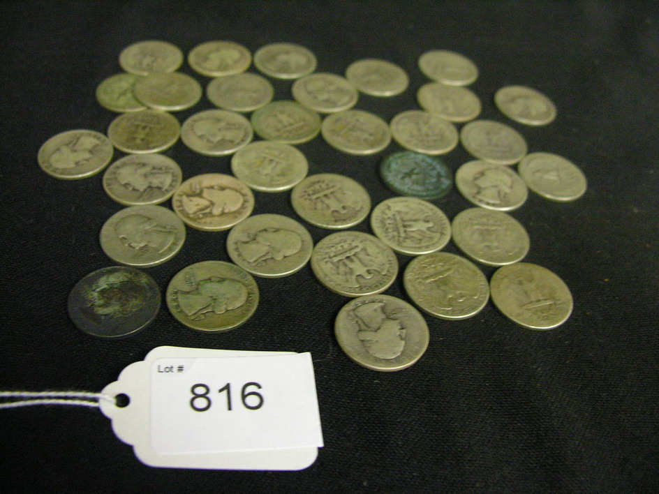 Appraisal: U S WASHINGTON SILVER QUARTERS As found in the estate