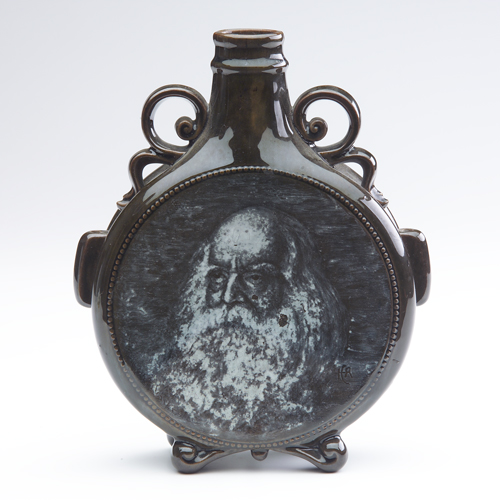 Appraisal: CHELSEA KERAMIC ART WORKS Pilgrim flask painted by Hugh Robertson