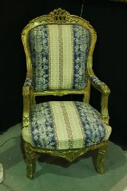 Appraisal: A Louis Philippe style gilted and upholstered armchair