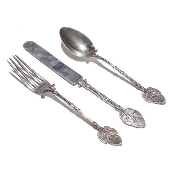 Appraisal: Whiting Gorham sterling Lotus pattern pc youth set flatware fork