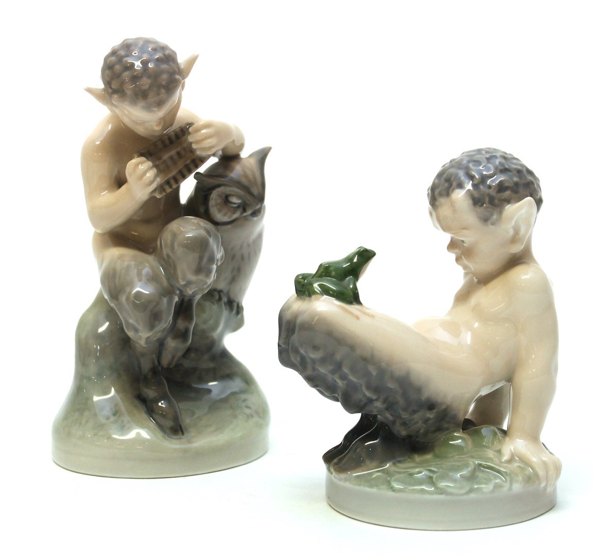 Appraisal: A Royal Copenhagen porcelain model of a young satyr with