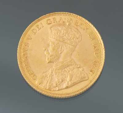 Appraisal: A Canadian Five Dollar Gold Coin Struck with the old