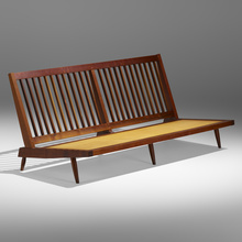 Appraisal: George Nakashima DOUBLE SETTEE Nakashima StudioUSA American black walnut upholstery