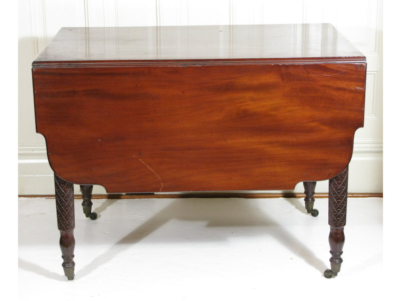 Appraisal: American Breakfast Table th c mahogany and mahogany veneers white