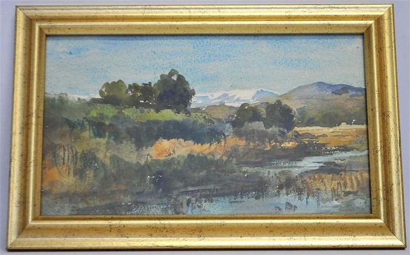 Appraisal: FRENCH WATERCOLOR MOUNTAINS POST IMPRESSIONIST French Early th century Post