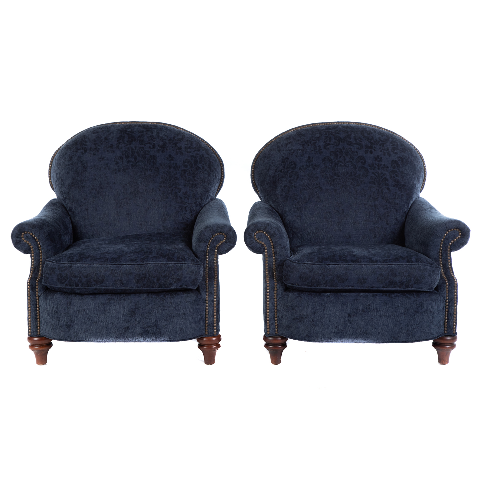 Appraisal: A PAIR OF HENREDON UPHOLSTERED CLUB CHAIRS th century with