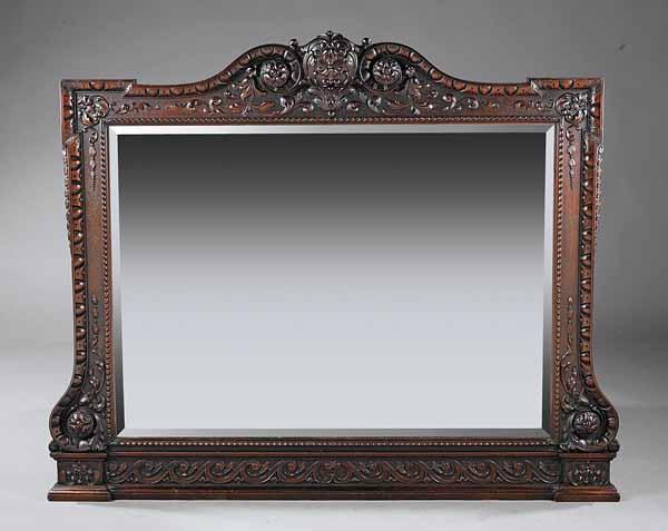 Appraisal: A Georgian-Style Mahogany Overmantel Mirror in the Manner of William