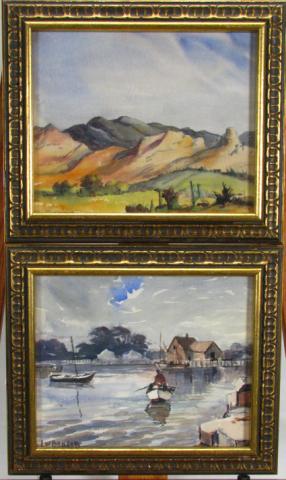 Appraisal: Two Louis Bonsib IN - Watercolor Paintings both are x