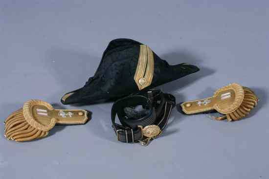 Appraisal: NAVAL OFFICER FORE-AND-AFT HAT FROM JAMES A MCNALLY USS WM