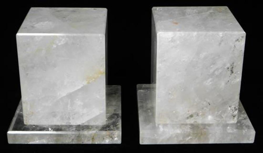 Appraisal: Pair of modern Brazilian Rock Crystal stands bases th C