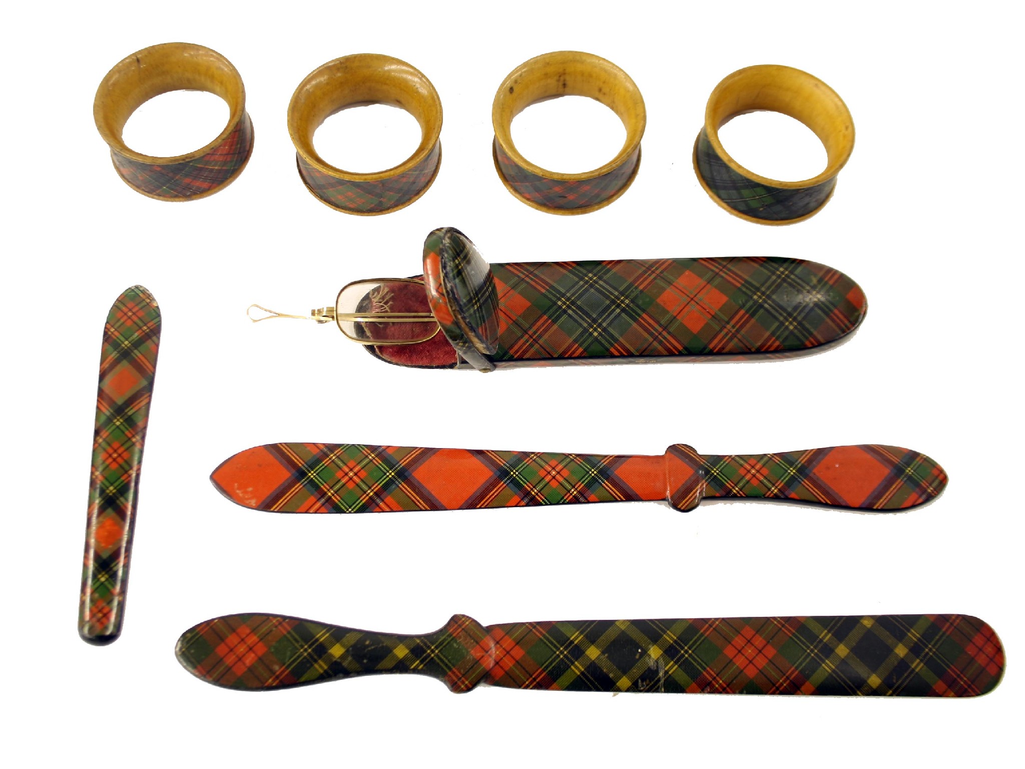 Appraisal: Tartan ware - McLean pattern spectacle case with spectacles long