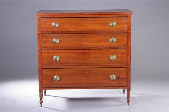 Appraisal: AMERICAN FEDERAL WALNUT CHEST OF DRAWERS early th century Four