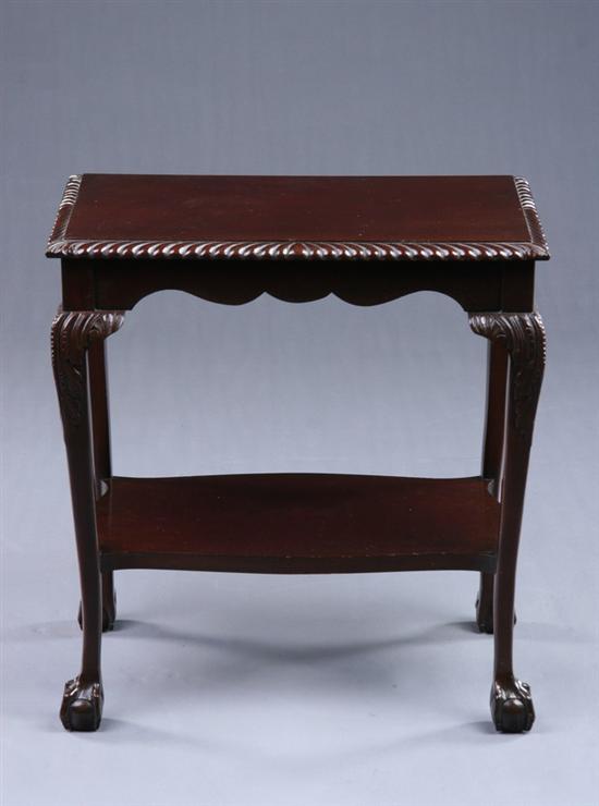 Appraisal: GEORGE III STYLE SIDE TABLE th century mahogany Rectangular top