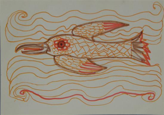 Appraisal: Thetis Blacker - British 'Flying Fish' unsigned ink on paper