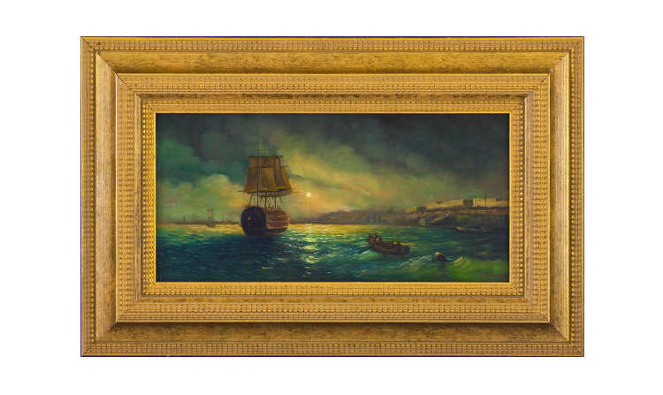 Appraisal: Oil on Panel seascape signed M Paulus inches by inches