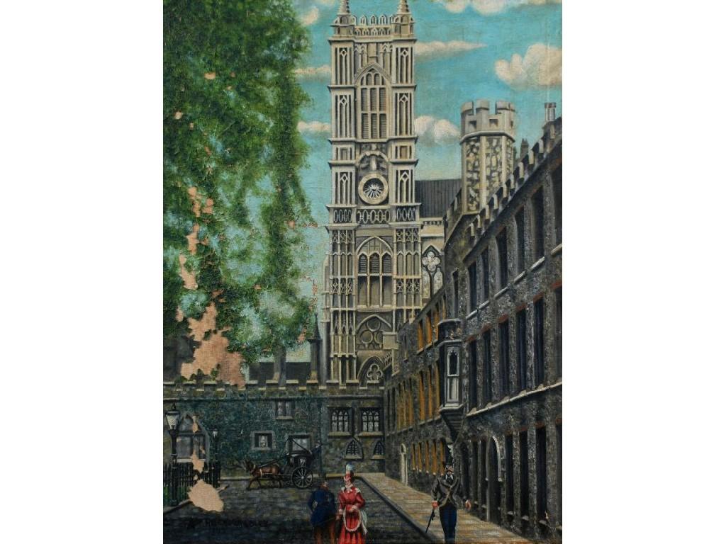 Appraisal: HELEN LAYFIELD BRADLEY - OIL ON CANVAS'Church and City Square