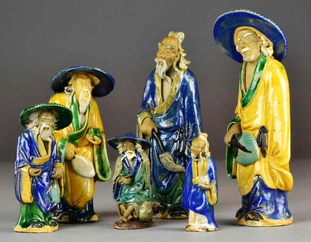 Appraisal: Chinese Figural MudmenOf various figures and various painted designs some