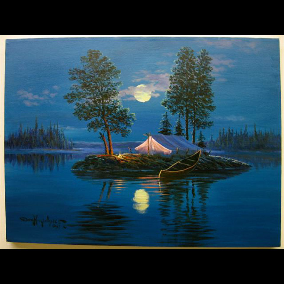 Appraisal: MOONLIT ENCAMPMENT DON NINGEWANCE - CANADIAN OIL ON CANVAS DATED