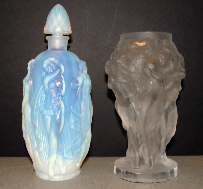 Appraisal: Group of Two Sabino Art Glass Perfume Bottle together with