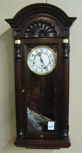 Appraisal: MAHOGANY CASE WALL CLOCK Howard Miller Clock Co Jennison model