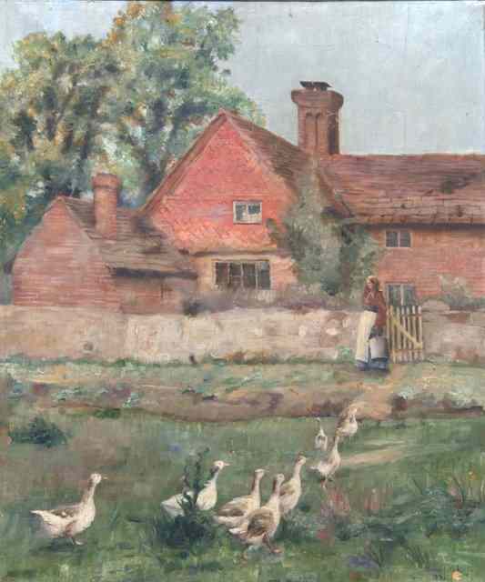 Appraisal: NORAH FIELD LATE TH CENTURY ENGLISH SCHOOL - Feeding the