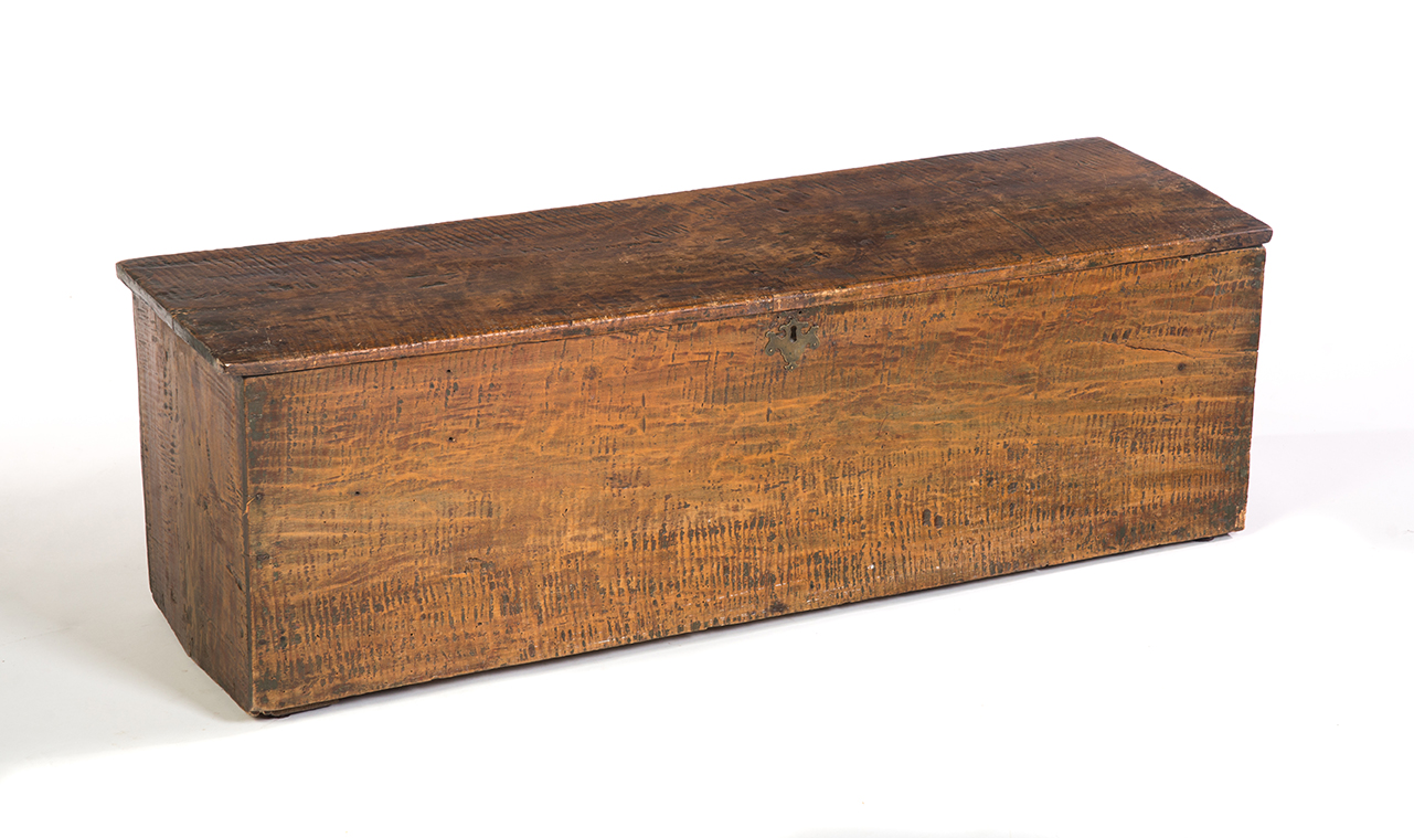 Appraisal: TIGER MAPLE SIX-BOARD BLANKET BOX American st quarter- th century